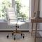 Flash Furniture White LeatherSoft Roller Wheel Executive Chair GO-2286H-WH-GLD-RLB-GG - alternate 1